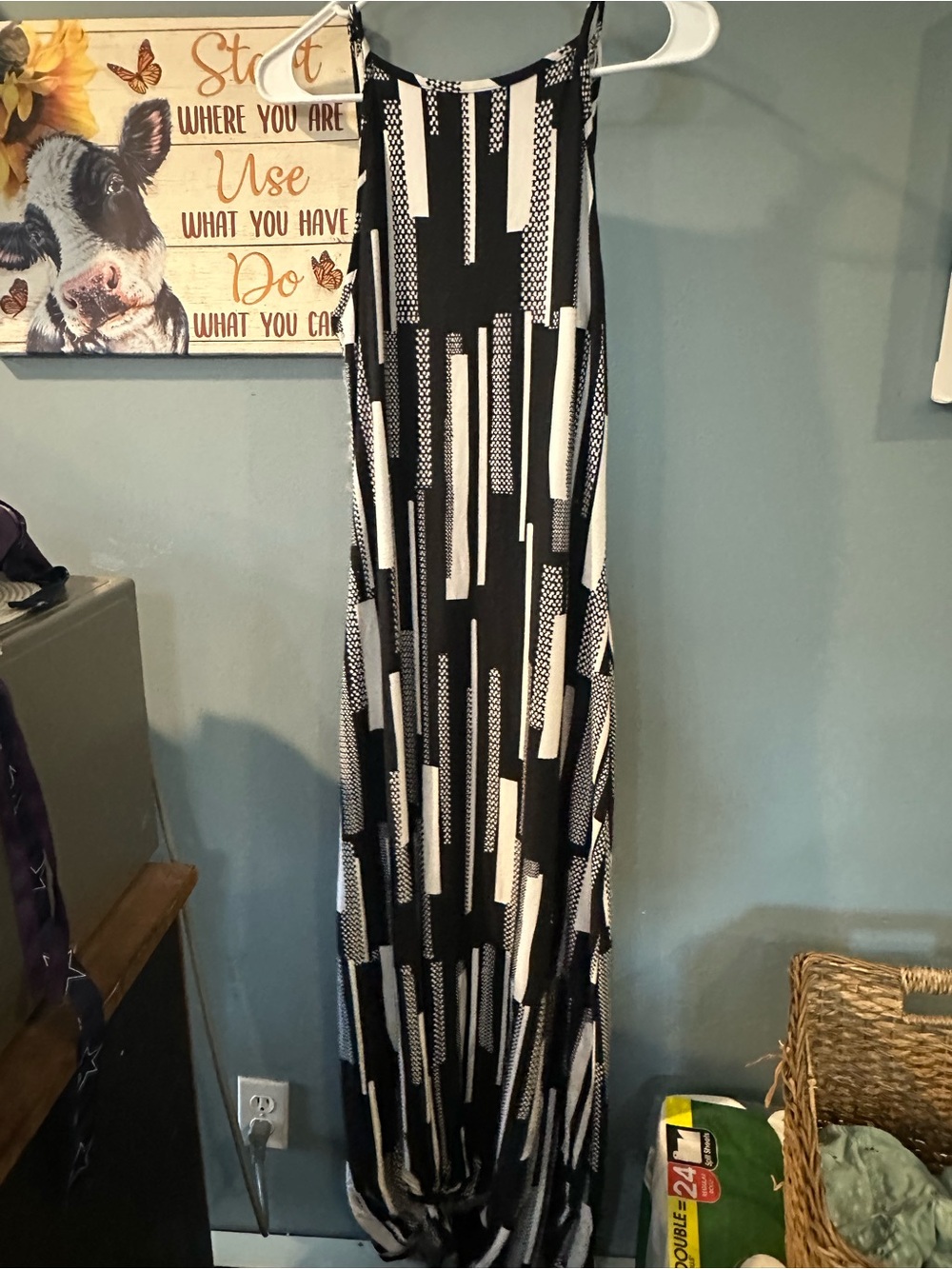 Black & White Patterned Maxi Skirt - Versatile Women's Skirt